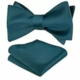 Alizeal Herren Fliege und Einstecktuch, gepunktet, Set, 055 - Dark Teal, Einheitsgröße