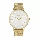 JOOP! Armbanduhr Damen Quarzuhr Analog, mit Edelstahl Armband, Gold, 5 bar Wasserdicht, Kommt in Uhren Geschenk Box