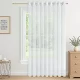 CUTEWIND Extra Breite Vorhänge Wohnzimmer mit Ösen Transparent Weiss 1 Stück, Vorhang Weiß 245 cm Lang, 300 cm Breit, Gardinen Durchsichtig für Große Fenster Schlafzimmer Kinderzimmer