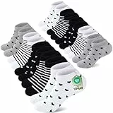 SukModen 10/20 Paar Sneaker Socken Damen 35-38 39-42, Baumwolle Kurze Sportsocken, Mehrfarbig Lustige Bunte Laufsocken mit Streifen Punkte Herzen 39-42 HUN