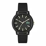 Lacoste Analog Quarzuhr für Herren Kollektion LACOSTE.12.12 mit Schwarzes Silikonarmband - 2011233