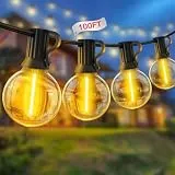 YRATERVSR Lichterkette Außen LED Strom Outdoor 30M G40 Glühbirnen Gartenbeleuchtung Balkon Lichterketten Mitwetterfest für Pavillon Party Terrassen Beleuchtung Innen Außenlichterkette