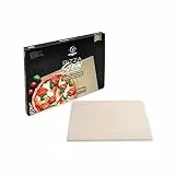 MOESTA-BBQ 19217 Pizzastein No. 1 - Eckig 45 x 35cm - Cordierit Naturstein - Italienische Pizza vom Grill - Ofenfest