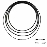 Moosono 4 Stück Lederkette Herren, Kunstleder Halskette, 2/3MM Armband Schwarz Geflochten Lederkette Lederband, Halskette ohne Anhänger mit Edelstahl Verschluss für Männer, Frauen(40-55cm)
