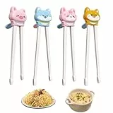 4 Paare Trainings Essstäbchen, Cartoon Chinesische Essstäbchen Helfer für Anfänger, Stäbchen Zum Essen (Kluger Welpe)