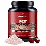 POST WORKOUT Shake - 1500g Kirsche - mit Maltodextrin - Whey Protein Pulver - EAA (essentielle Aminosäuren), Creatin Monohydrat, L-Glutamin, Magnesium uvm. - Sportgetränk - Made by alphavitalis