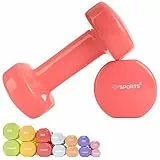 ScSPORTS® Vinyl Hanteln - 2er Set, 6kg (2x3kg), Hexagon, Rutschfest, Pastell, Rot - Kurzhanteln, Hantelset, Gewichte, Kurzhantelset, Krafttraining, Aerobic, Pilates, Reha, Zuhause, Fitness