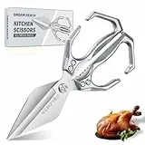 Dream Reach Scharfe Geflügelschere Knochenschere - Mehrzweck Küchenschere zum Geschenk Hühnerschere aus Edelstahl Silber
