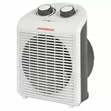 Clatronic Heizlüfter HL 3761, mobiler & kompakter Heizlüfter, 2 Heizstufen (1000/2000 W), Kaltstufe (Ventilator), stabiler Tragegriff, Grau-weiß, 263951