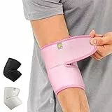 Bracoo Ellenbogenbandage, Ellenbogen Bandage Herren Damen, Atmungsaktive Neopren Armbandage für Sport, Tennisarm, Sehnenentzündung, Gelenkschmerzen, Rechts & Links, ES10, Rosa, 1 Stück