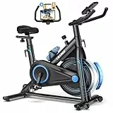 Heimtrainer Fahrrad mit App, CHAOKE Profi Ultra-Leiser Indoor-Hometrainer mit Magnetwiderstand, Ergometer Heimtrainer mit V-Stabil-Basis, Superweichem und Atmungsaktivem Sitz, Bis 160KG