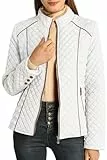 BELLIVERA Leichte Damen Pufferjacke mit Rautensteppung, wattierter Frühlings und Wintermantel 087 Weiß XL