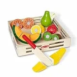 Melissa & Doug Früchteset zum Schneiden | Holzspielzeug | Rollenspielzeug | 3+ | Geschenk für Mädchen und Jungen