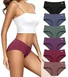 PULIOU Unterhosen Damen, 6er Pack Baumwolle Unterwäsche Frauen, Stretch Atmungsaktiv Damen Unterwäsche, Rot-Dunkle-XL