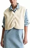 Marc OߴPolo Denim Damen Weste aus Teddy-Sweat Cropped