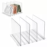 ADERTOS 4 Stück Regaltrenner Kleiderschrank Regalteiler Transparent Abnehmbarer Regaltrenner Schrank Verstellbar Schrankteiler Kunststoff Trennwand für Kleindung Schlafzimmer Bücherregal Küche