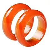minkissy 2stücke Ringe Aus Karneol Und Achat Paarschmuck Für Frauen Einzigartige Karneol-versprechensringe Natursteinringe Für Besondere Anlässe