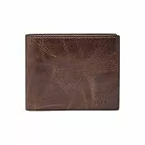 Fossil Geldbörse für Herren Derrick, Leder Bifold Dunkelbraun 11,4 cm L x 2,5 cm B x 9,5 cm H ML3687201