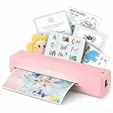 Crenova Laminiergerät A4/A5/A6,Schneller Laminator mit 10 Laminierfolien,Personal für Hausgebrauch,Schule Lehrer,Büro Karte (Rosa)