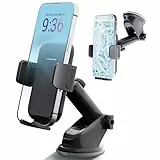 PORTENTUM Handyhalterung Auto, 360° Drehbar Handyhalter fürs Auto mit EIN-Knopf-Release, Amaturenbrett Glasscheibe KFZ Handy Halterung, Kompatibel mit jedem Mobiltelefon von 4 bis 7 Zoll