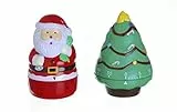 Excelsa Christmas Eieruhr Weihnachten Sortiert, Kunststoff, Grün/Rot, 7 x 7 x 10 cm