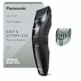 Panasonic ER-GC53K503 Haarschneider für Männer, tragbarer, kabelloser, wasserdichter Trimmer, 19 Längeneinstellungen, 1 Aufsatz, kabelloser & kabelgebundener Betrieb, Schwarz