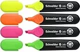 Schneider Job 150 Textmarker (aus recyceltem Kunststoff, ausgezeichnet mit Der blaue Engel) 4er Etui sortiert