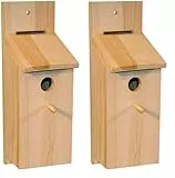 Kerbl Nistkasten Selbstbauset (Einflugloch 32 mm, mit aufklappbaren Deckel, für Vögel, aus Naturbelassenem Holz) 82959 (Packung mit 2)
