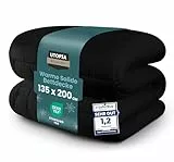 Utopia Bedding Bettdecke 135 x 200 cm, Ganzjahresdecke 370 GSM Füllung, atmungsaktive Schlafdecke, Steppdecke, Super Weiche Kuschelige (Schwarz)