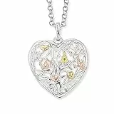 Engelsrufer Damen Halskette aus Sterling Silber mit herzförmigem Lebensbaum-Anhänger in tricolor, rhodiniert, gelb- und rosévergoldet, 50 cm, nickelfrei