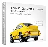 FRANZIS 67273 - Porsche 911 Carrera RS 2.7 Adventskalender - Modellbausatz im Maßstab 1:24, inkl. Soundbasis und 52-seitigem Begleitbuch