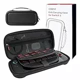 CoBak Tragetasche mit großem Fassungsvermögen für Nintendo Switch 2 (2025) – 3-in-1 Zubehörset mit 2 schutzglas, 2 Daumengriff, und 1 tragbaren Hartschalen-Reiseetui Aufbewahrung, Schwarz