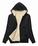 igeekwell Damen Fleecejacke mit Kapuze Warm Hoodie Winterjacke(Schwarz-M)