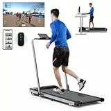 Lacuffy Laufband für Zuhause, faltbar, übergroße Laufbänder für schwere Menschen, 110 x 40 cm, Raceable Walking Pad mit LED-Anzeige, max. 136 kg, Laufmaschine mit KI-Coach und Läuferspiel