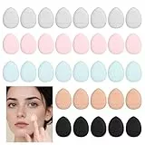 Lusofie 40 Stück Mini Puderquaste Set Tropfenförmige Powder Puff Kit Finger Make Up Schwamm Wiederverwendbare Kosmetik Gesicht Puderquaste Make-Up-Tools Für Foundation Concealer Loses Puder Rouge