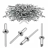 TXXATX Alu Blindnieten 4x10 mm Kuppelkopf Popnieten 120 Stück Nieten Silber mit Offenem Ende für Metall Holz Kunststoff Möbel Auto Marine Verbindung und Befestigung