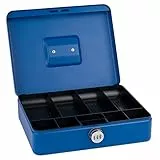 SAX Geldkassette mit Zahlenschloss, extra Starkes Schloss, 30 x 24 x 9cm, X-Large, Blau, 0-824-14