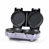 Petra Waffeleisen Belgische Waffel 1100W, Mini, Doppelt für Amerikanische Waffeln, Klein mit Antihaftbeschichtung, Abnehmbare Platten, Lila