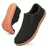 Linenghs Herren Walkingschuhe Breite Barfußschuhe Zehen-Loafer Fitnessschuhe Trailrunning Sneaker Null Tropfen Lässige Sportschuhe Bequeme Leichte und Outdoor Laufschuhe Schwarz-EU 40