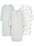 Simple Joys by Carter's Unisex-Baby 3-Pack Neutral Cotton Sleeper Gown Tragbare Decke, Avocados/Heide/Streifen, 0 Monate (3er Pack)