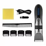 dijiusidy Elektrische Haarschneidemaschine Einstellbarer kabelloser Barber Man LED Anzeige Keramiktrimmer Geräuscharmer Rasierer mit Limit Haarbürsten, Grau