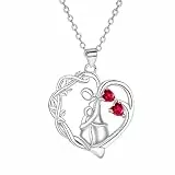 Yinsen Halskette Damen 925 Sterling Silber Mutter Tochter Anhänger Kette mit Herz Zirkonia Geschenk Für Jahrestag Muttertag Geburtstag Schmuck für Mutter Ehefrau Mädchen Geschenk