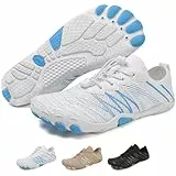 Acfoda Barfußschuhe Herren Damen Wasserschuhe Schnell Trocknend Badeschuhe Strandschuhe Schwimmschuhe Weich Leicht rutschfest Aquaschuhe Surfschuhe Fitnessschuhe Weiß 44