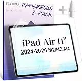 IPROKKO 2 Stück Papier Schutzfolie für iPad Air 11 Zoll (2024-2026, M2/M3/M4), Like Paper Folie Matte Papierfolie Displayschutz Film Blendfreiem Screen Protector zum Zeichnen, Schreibe, Notizen