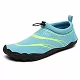Mishansha Badeschuhe Herren Damen Wasserschuhe Atmungsaktive Schnell Trocknend Schwimmschuhe rutschfeste Leicht Barfußschuhe fur Männer Frauen, Himmel Blau, 40 EU