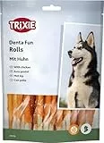 TRIXIE glutenfreie Hühnchen Kaurolle 'Denta Fun Chicken Chewing Rolls, 12 cm, 30 St./240 g' - 31378