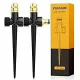 FANHAO 2 Stück Doppelpack Rasensprinkler aus Metall für den Garten,automatischer Garten-Wassersprinkler auf Stachelsockel,360 Grad Große Flächenabdeckung für Rasen,Gartenbewässerung (Eisenhaltig)