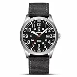 LN LENQIN Uhren Herren Herren Uhr Militär Uhr 30M wasserdichte Armbanduhr Herren Analog Quarz Uhren für Männer mit Datum Feld Uhr Nylon Band Armee Taktische Sportuhr