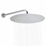 JOHO Regendusche Duschkopf aus Edelstahl mit Anti-Kalk-Düsen, groß 40cm Kopfbrause Set Rund Einbauduschköpfe Duschkopf Regenbrause Brausekopf mit Bombenfester Brausearm Wandarm (D40cm/40cm)
