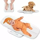 Grownsy Babywaage mit Abnehmbarem Tablett – Multifunktionale Waage für Babys, Neugeborene, Haustiere und Erwachsene bis 150 kg, mit Hold-Funktion, 70 cm Größenmessung, 5 Einheiten, LED-Anzeige